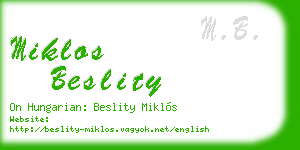 miklos beslity business card