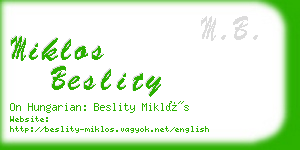 miklos beslity business card